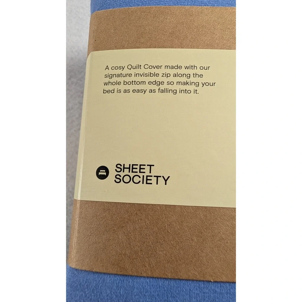Sheet Society Miller Jersey Quilt Cover Zephyr Blue King Cal King Cotton Duvet